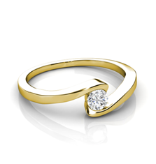 solitaire diamond curved engagement ring