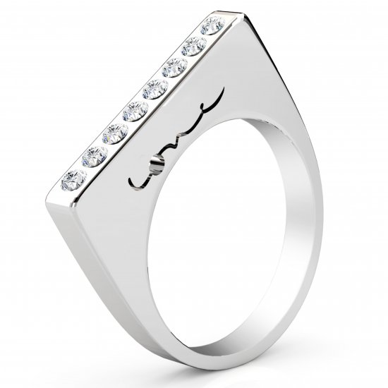 Evolve Love Ring | Stacking Ring | 18k White Gold - Click Image to Close