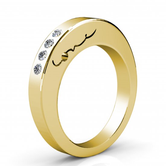 Evolve Love Ring - 2.4 Round 18k YGold .20ct - Click Image to Close