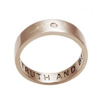Love Peace Truth and Beauty | Wedding Ring | 18k White Gold