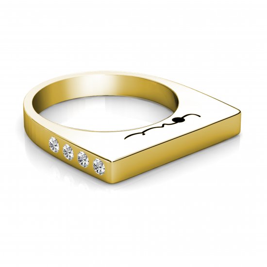 Evolve Love Ring - 2.4 Square 9k YGold - Click Image to Close