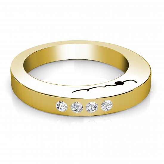 Evolve Love Ring - 2.4 Round 9k YGold .20ct - Click Image to Close