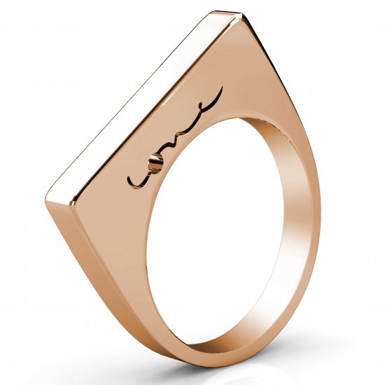 Evolve Love Ring - 2.4 Square, 18k Rose GoldF, Stackable Rings - Click Image to Close