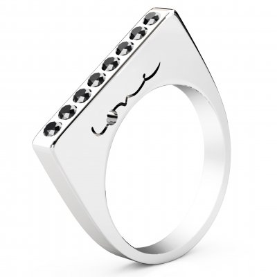 Evolve Love Ring - 2.4 Sq 18k WG .40ct Black Diamonds