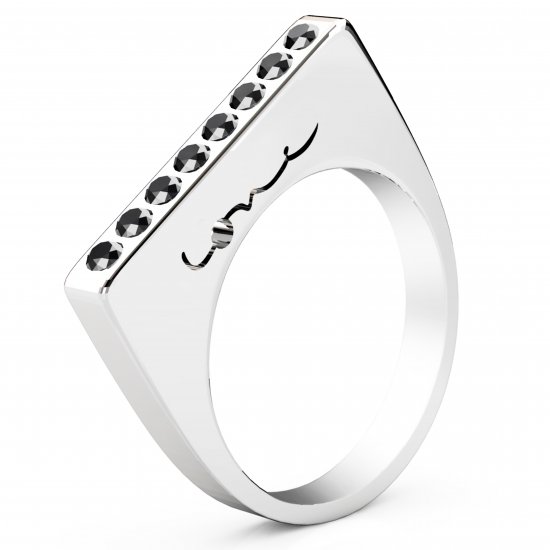 Evolve Love Ring - 2.4 Sq 18k WG .40ct Black Diamonds - Click Image to Close