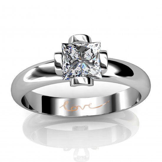 Into My Arms | Princess Cut Engagement Ring - Click Image to Close