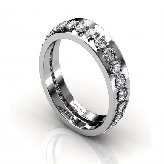 Just Cant Wait | Eternity Ring | 18k White Gold - Click Image to Close