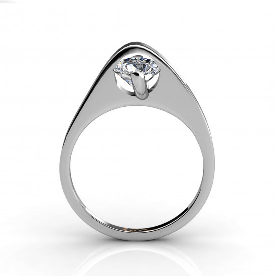 Plectrum | Engagment Ring | 18k White Gold - Click Image to Close