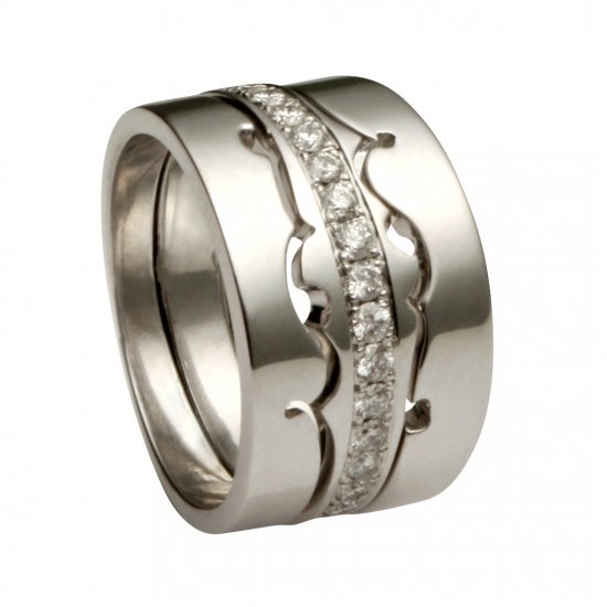 Love Times Three .45ct | Eternity Ring | 18k White Gold - Click Image to Close
