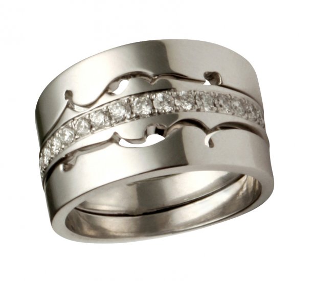 Love Times Three | Gold Eternity Ring - Click Image to Close