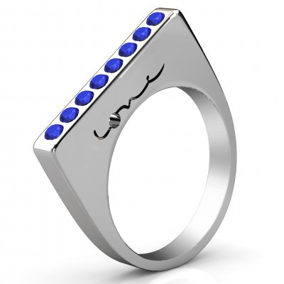 Evolve Love Ring - 2.4 Square 18k WG.40ct Sapphires