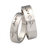 Classic Love [5] Matching Commitment Ring | 18k White Gold