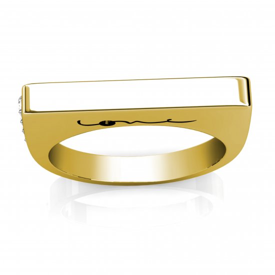 Evolve Love Ring - 2.4 Square 9k YGold - Click Image to Close