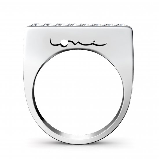 Evolve Love Ring - 2.4 Square 18k White .40ct - Click Image to Close