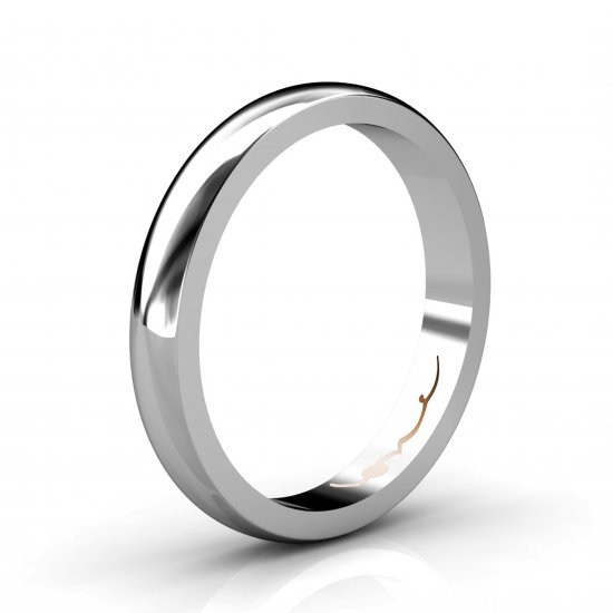 One [3] Men's Wedding Ring | 18k White Gold - Click Image to Close