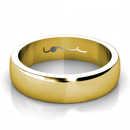 One [5] Men's Wedding Ring | 18k Yellow Gold - Click Image to Close