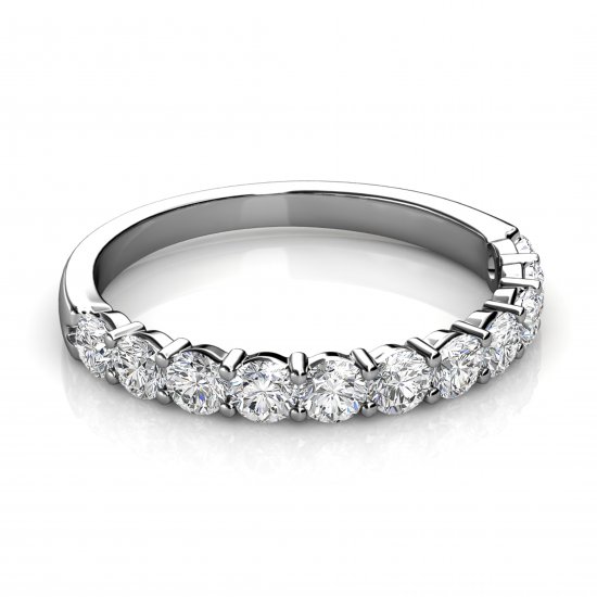 I Want To Hold Your Hand 1/2 set .66ct | Wedding Ring |18k White - Click Image to Close