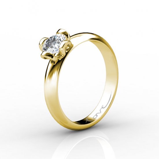 Into My Arms | Round Diamond Ring | 18K Yellow Gold - Click Image to Close
