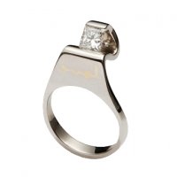 Hold Hands Ring | .70ct Princess Cut Diamond | Platinum