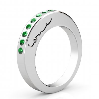 Evolve Love Ring - 2.4 Round 18k WG .40ct Emeralds
