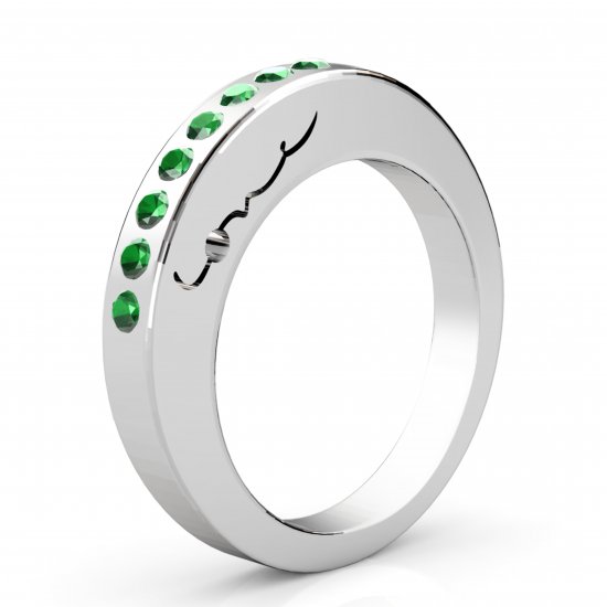 Evolve Love Ring - 2.4 Round 18k WG .40ct Emeralds - Click Image to Close