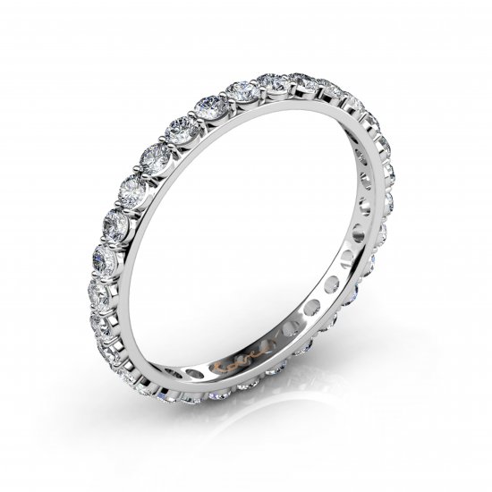 Unfathomable | Curved Eternity Ring |18k White Gold - Click Image to Close