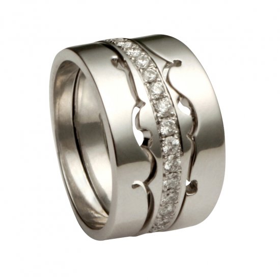 Love Times Three | Gold Eternity Ring - Click Image to Close