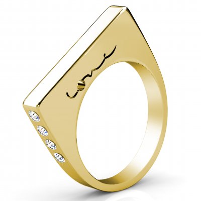 Evolve Love Ring 2.4 Square | Mens Wedding Ring | 9k Yellow Gold