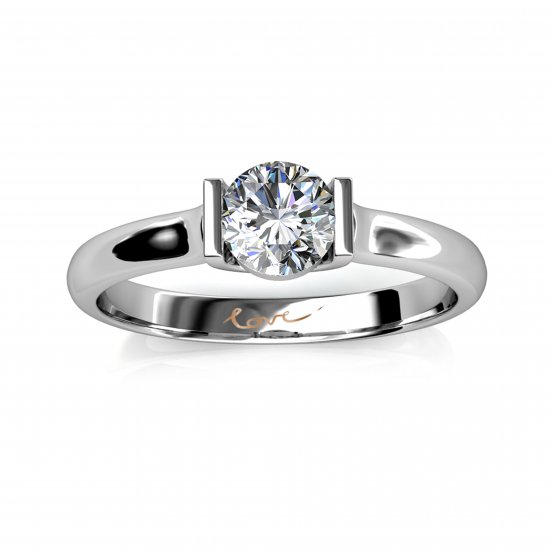 Eloise | Solitaire Engagement Band | Platinum - Click Image to Close