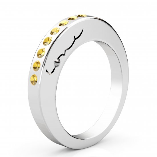 Evolve Love Ring - 2.4 Round 9k WGold .40ct Citrine - Click Image to Close