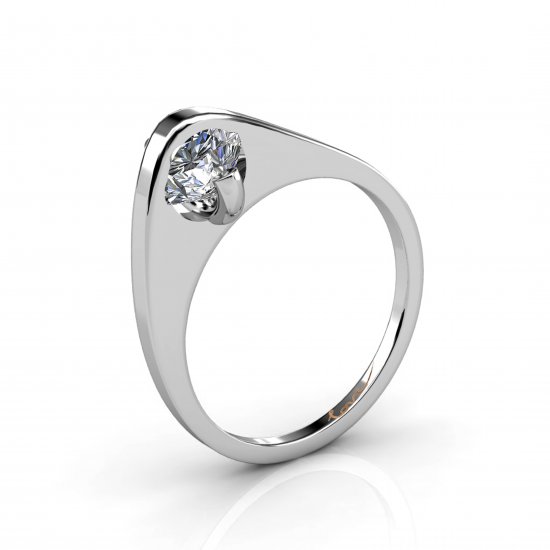 Plectrum | Engagment Ring | 18k White Gold - Click Image to Close
