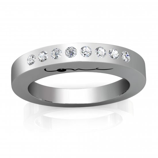 Evolve Love Ring | Stackable Ring | 9k White Gold - Click Image to Close