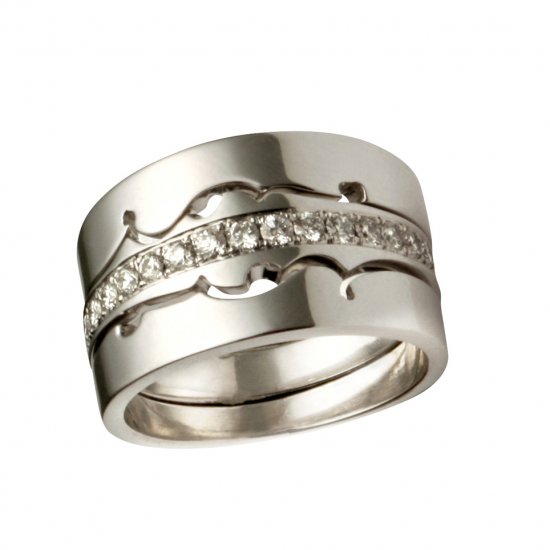 Love Times Three .45ct | Eternity Ring | 18k White Gold - Click Image to Close