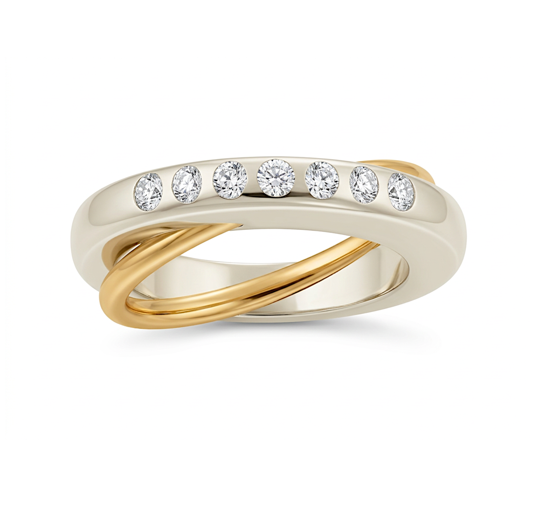 Night and Day | Diamond Gold Spinning Ring .Eternity Ring