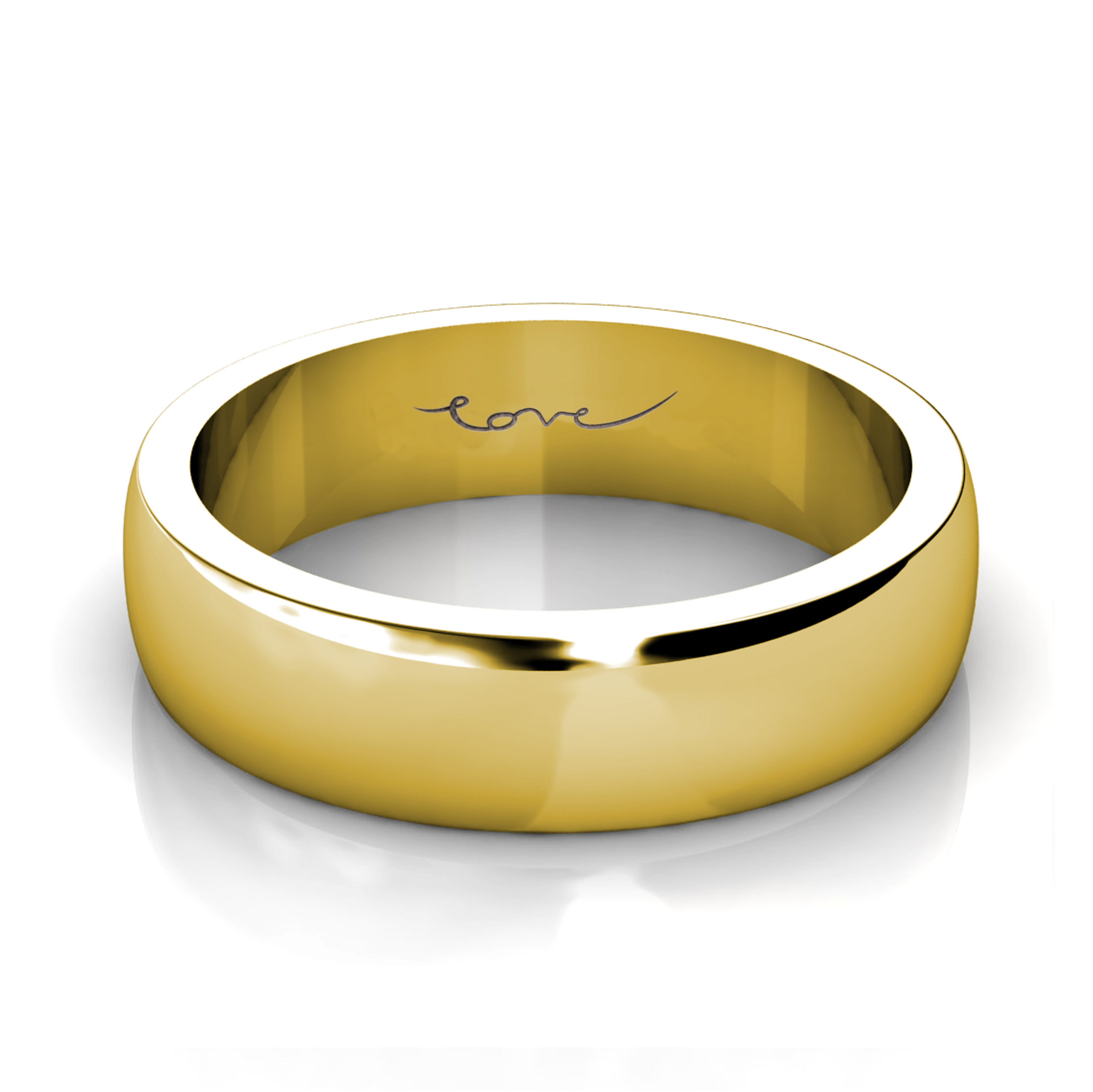 Classic Gold Womens Wedding Band One Love 5 //