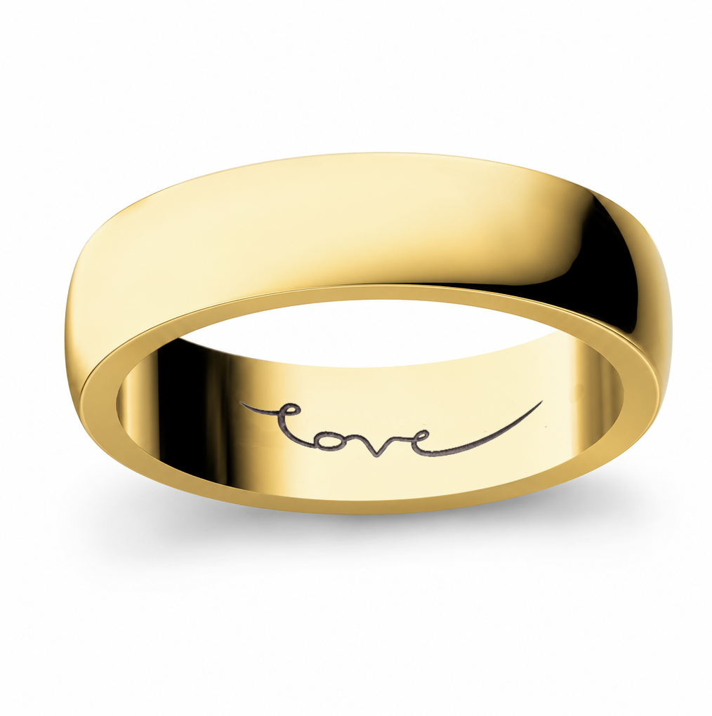 Classic Gold Womens Wedding Band One Love 5 /////
