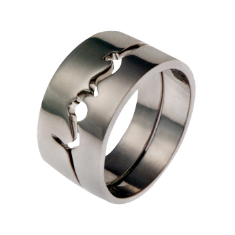 Love Times Love | Womens Gold Interlocking Rings | Wedding Ring - Image 2