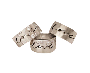 Love Times Love | Gold Friendship Rings | 9k White Gold - Image 4