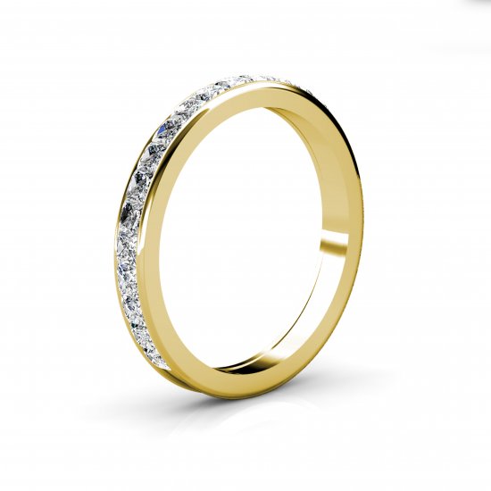 All You Need Is Love 1/2 Set | Wedding Ring with Channel Set Diamonds | 18k Yellow Gold - Image 3