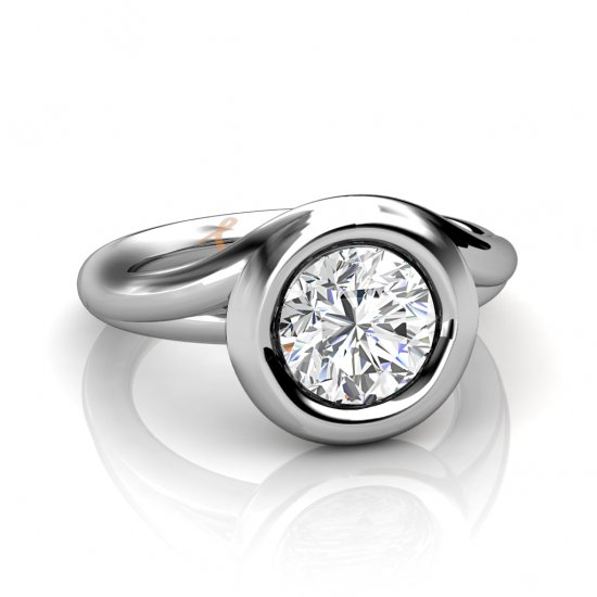 New Rose | Contemporary Diamond Engagement Ring | Platinum - Image 2