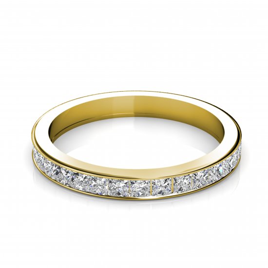 All You Need Is Love 1/2 Set | Wedding Ring with Channel Set Diamonds | 18k Yellow Gold - Image 2