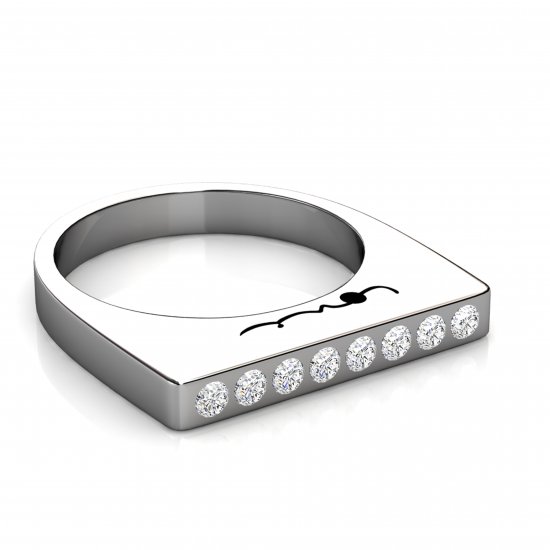 Evolve Love Ring - 2.4 Square 18k White .40ct