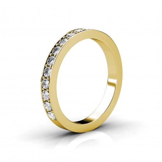 Got To Get You Into My Life | 1/2 Pave Set Round Brilliant Diamond Eternity Ring | 18k Yellow Gold - Image 4