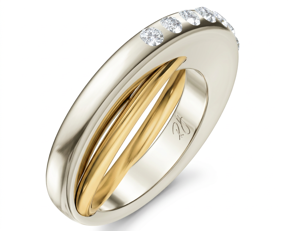 9k White Gold Spinning Rings tt