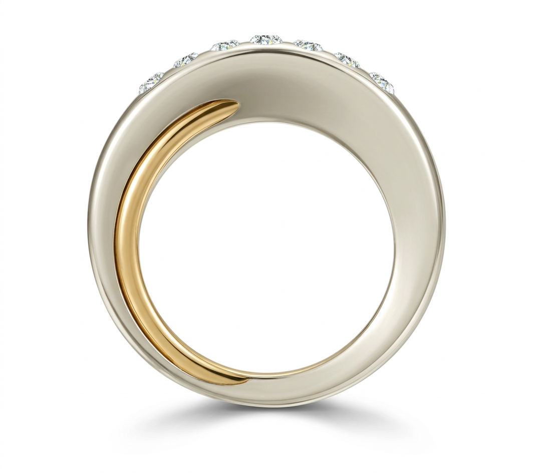 9k White Gold Spinning Ring ttv